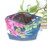 Universal-/Kosmetiktasche Blumen Pink Petrol Handmade Unikat