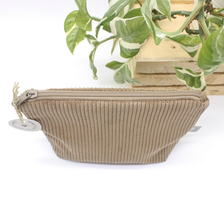 Universal-/Kosmetiktasche Cord Braun Handmade Unikat
