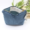 Universal-/Kosmetiktasche Cord Dunkelblau Handmade Unikat