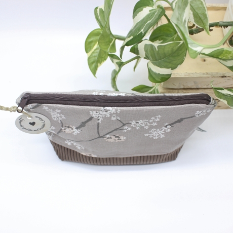 Universal-/Kosmetiktasche Zweige Braun Handmade Unikat