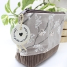 Universal-/Kosmetiktasche Zweige Braun Handmade Unikat