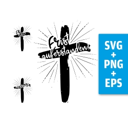 Druckdatei, SVG EPS PNG, Kreuz Design Jesus, christlich, Ostern
