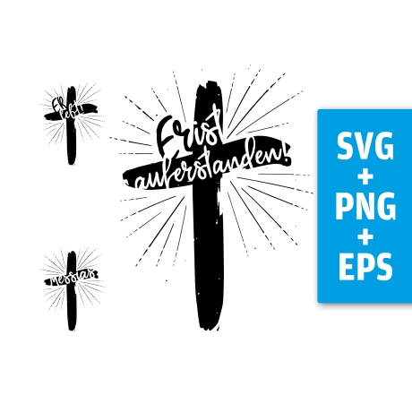 Druckdatei, SVG EPS PNG, Kreuz Design Jesus, christlich, Ostern