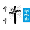 Druckdatei, SVG EPS PNG, Kreuz Design Jesus, christlich, Ostern