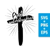 Druckdatei, SVG EPS PNG, Kreuz Design Jesus, christlich, Ostern
