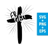 Druckdatei, SVG EPS PNG, Kreuz Design Jesus, christlich, Ostern