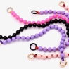 Kurze Holzperlenkette mit Karabiner 