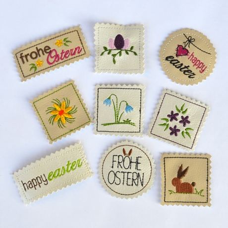 Stickdatei Label Ostern 9 Motive