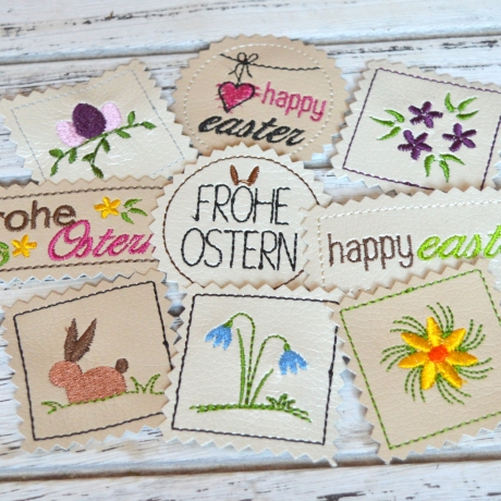 Stickdatei Label Ostern 9 Motive