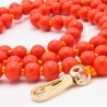 Handykette/ Holzperlenkette mit Karabinern Orange/Orange