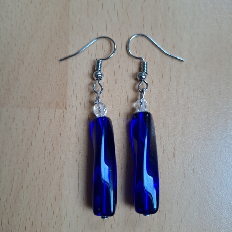 Ohrringe aus Glasperlen,blau