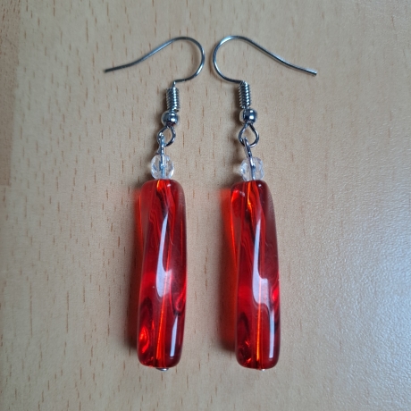 Ohrringe aus Glasperlen,rot