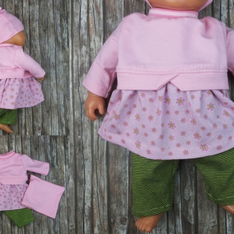 Tunika Legging und Mütze Kleidung passend für Puppen 32 cm Neu