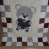 Krabbeldecke Bärechen mit Herz, Patchwork, Kuscheldecke