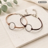 Lederarmband mit Ring Silver Circle - Schmuck aus Leder