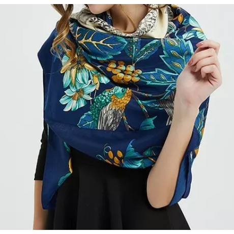 Damen Designer-Schal/Multifunktionstuch/Seide, Blumen neu