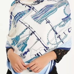 Damen Designer-Schal/Multifunktionstuch/Seide, Quasten, neu Damen Designer-Schal/Multifunktionstuch/Seide, Quasten, neu