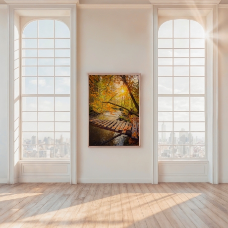 Neu! Fotografie Licht-Brücke als Poster Druck