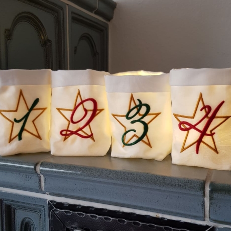 ITH Lichterbeutel Advent mit Stern und Zahl