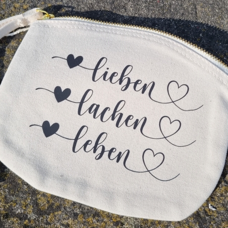 Baumwolltasche in creme mit Spruch