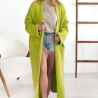 Oversized Strickmantel lang Strickjacke Cardigan Limette S-XL