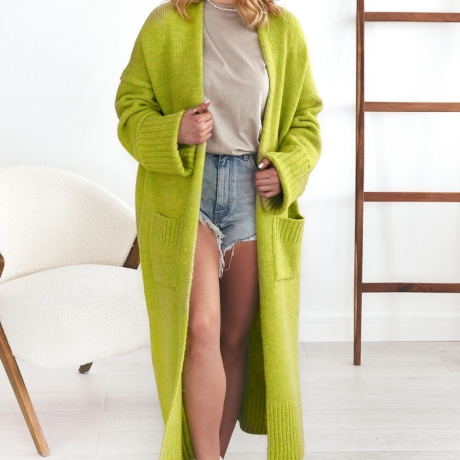 Oversize Strickmantel Strickjacke lang Cardigan Strickweste S-XL