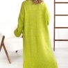 Oversized Strickmantel lang Strickjacke Cardigan Limette S-XL