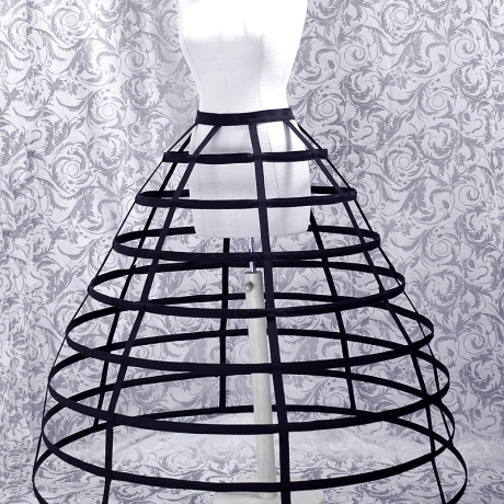 Lange Gothic Käfig-Krinoline – Reifrock 300 cm, Viktorianisch