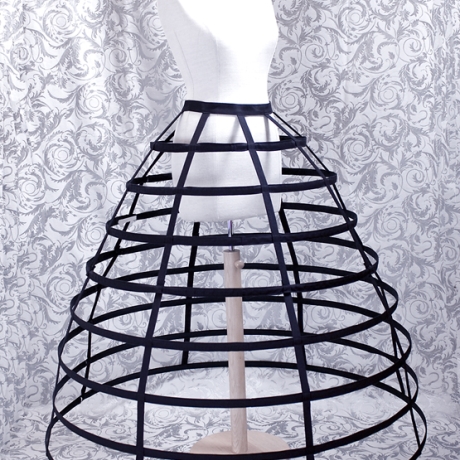 Lange Gothic Käfig-Krinoline – Reifrock 300 cm, Viktorianisch