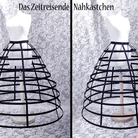 Lange Gothic Käfig-Krinoline – Reifrock 300 cm, Viktorianisch