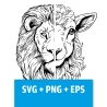 Druckdatei, SVG EPS PNG, Löwe und Lamm