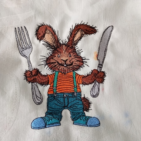 hungriger Hase - 11.76x12.12 cm
