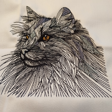 Katze Langhaar - 13.42 x 13.80 cm