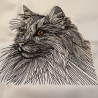 Katze Langhaar - 13.42 x 13.80 cm