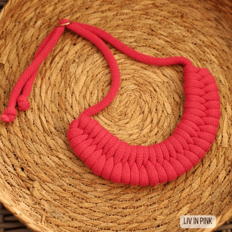 Statementkette Makramee Knoten Skandi Textil Baumwolle nachhaltig