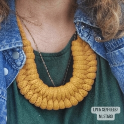 Statementkette senfgelb Knoten Skandi Textil Baumwolle nachhaltig