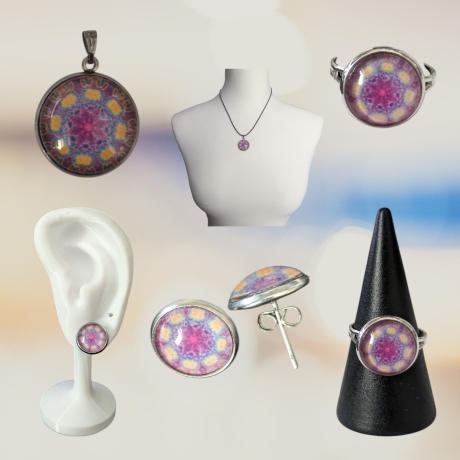 Schmuckset mit Motivstein