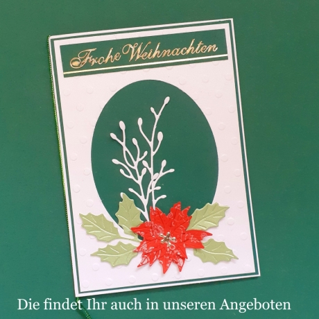 Weihnachtskarte frohe Weihnachten Festtag-Karte Weiß-Rot Oval
