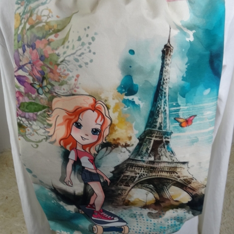 Turnbeutel, Sportbeutel, Kindergartentasche, Rucksack, Skateboard