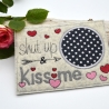 Stickdatei Valentinstag Mug Rug Herzen shut up and kiss me