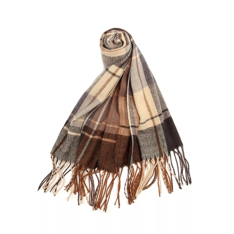 Damen-Herren-Baumwoll-Karo-Winterschal, 200x60 cm, neu