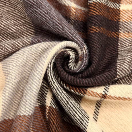 Damen-Herren-Baumwoll-Karo-Winterschal, 200x60 cm, neu