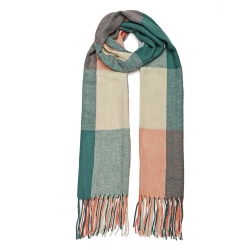 Damen-Herren-Baumwoll-Karo-Schal, 200x60 cm, neu