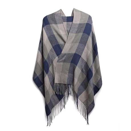 Damen-Herren-Baumwoll-Karo-Winterschal, 200x60 cm, neu
