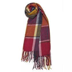 Damen-Herren-Baumwoll-Karo-Schal, 200x60 cm, neu