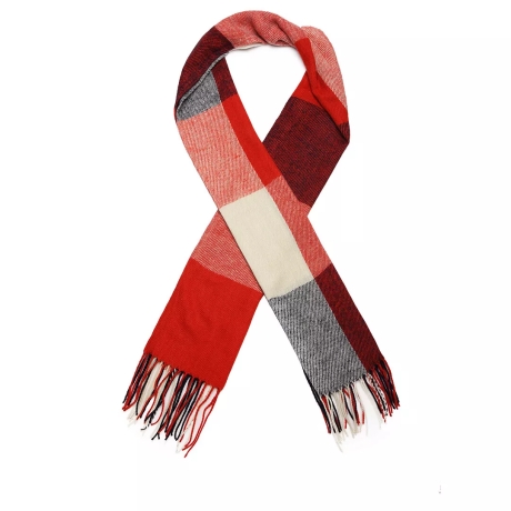 Damen-Herren-Baumwoll-Karo-Winterschal, 200x60 cm, neu