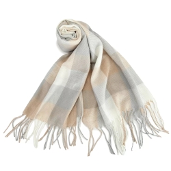 Damen-Herren-Baumwoll-Karo-Schal, 200x60 cm, neu