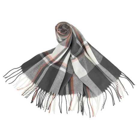 Damen-Herren-Baumwoll-Karo-Winterschal, 200x60 cm, neu