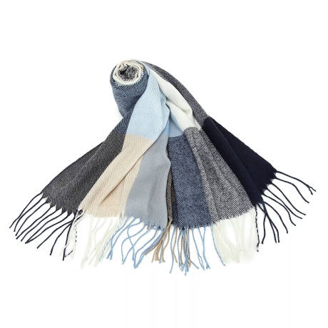 Damen-Herren-Baumwoll-Karo-Winterschal, 200x60 cm, neu