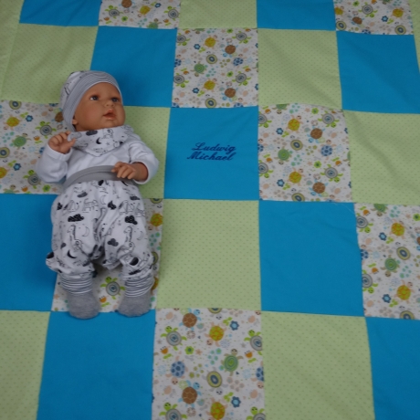 Krabbeldecke, Patchwork, Kuscheldecke, Tagesdecke